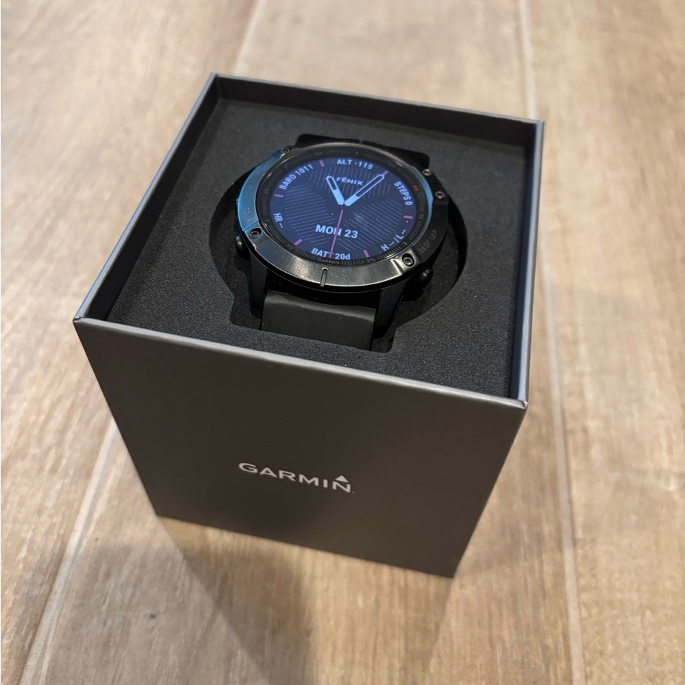 Garmin fenix 6x Black Multisport GPS Smartwatch Athletes Sports Watch Rugged